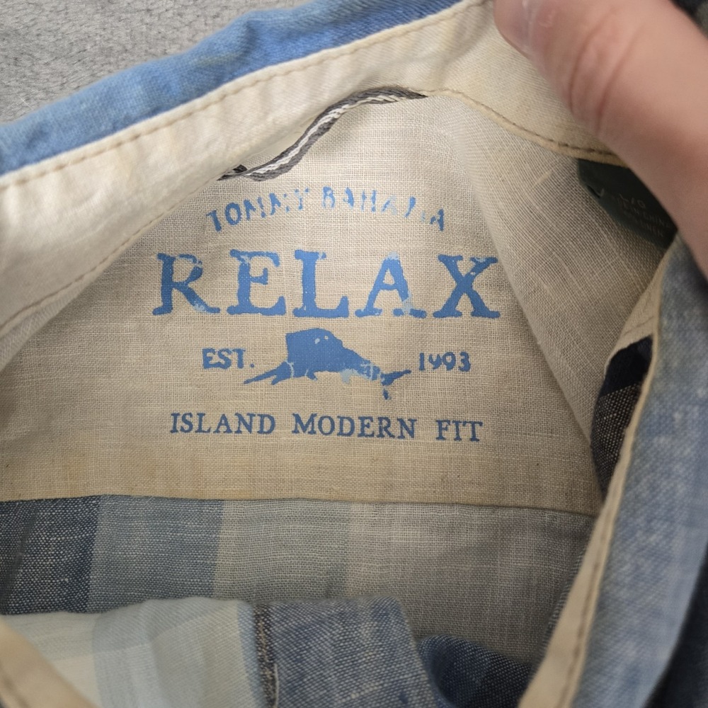 Tommy Bahama Shirt Mens Large Relax Modern Island Fit 100% Linen Short Sleeve - Picture 3 of 8